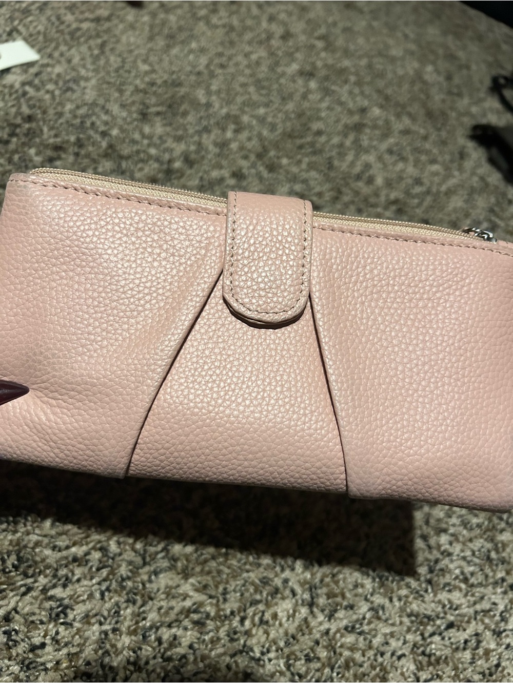 Source Unknown Blush Pink Pebbled Leather Wallet